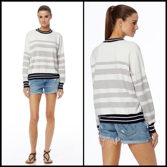 NWT 360 Cashmere Penny Striped Sweater - Picture 1 of 15